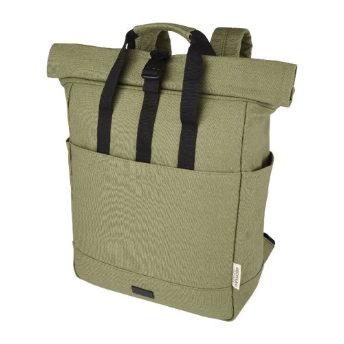 JOEY - Zaino rolltop per portatile da 15" in canvas riciclato certificato GRS - 15L