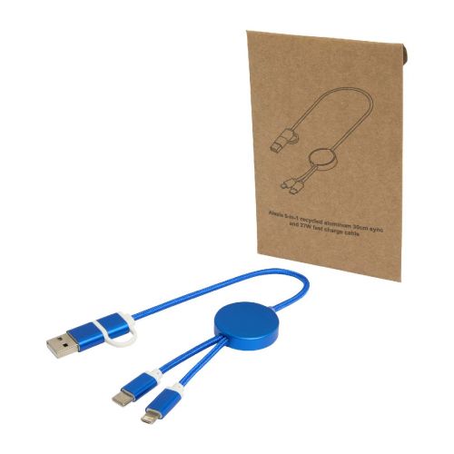W ALASIA - Cavo 5-in-1 in alluminio e plastica riciclata da 30 cm per la sincronizzazione dei dati e la ricarica rapida da 27 
