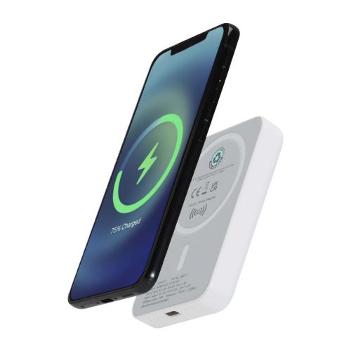 ACRAB - Power bank magnetico wireless da 5.000 mAh e 15 W con 20 W PD in plastica riciclata 