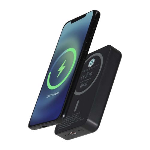 ACRAB - Power bank magnetico wireless da 10.000 mAh e 15 W con 20 W PD in plastica riciclata 
