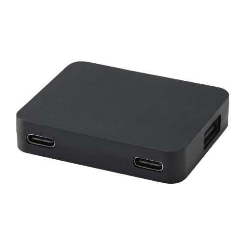 GAIA - Hub USB a 4 porte con uscita USB-A e Tipo-C e doppio ingresso in plastica riciclata 