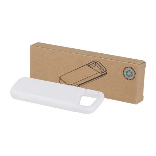 ALKES - Power bank impermeabile in plastica riciclata da 5.000 mAh e 12 W con moschettone 