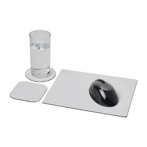 BRITEDESK 1 - Set Brite-Mat® 1 con tappetino per mouse e sottobicchieri