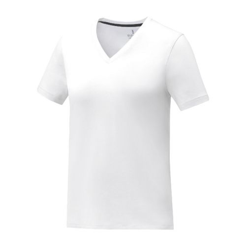 SOMOTO - T-shirt da donna a manica corta con collo a V