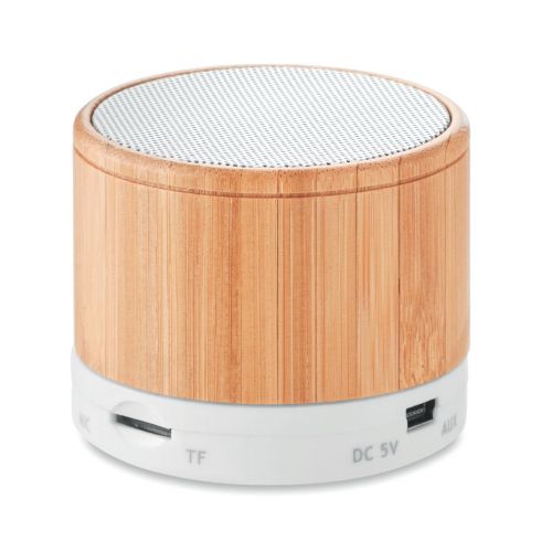 ROUND BAMBOO - Speaker wireless in bamboo