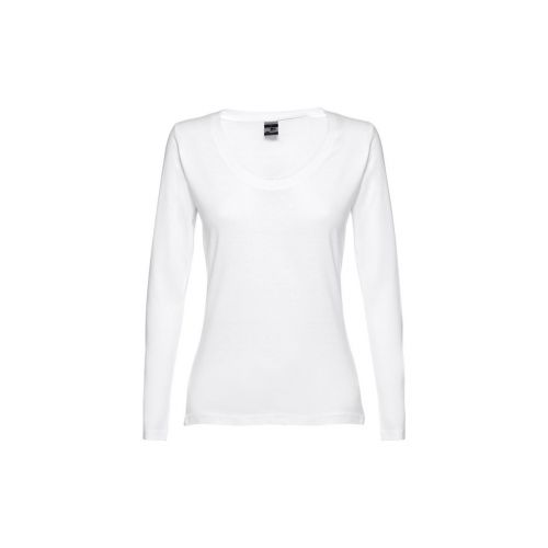 THC BUCHAREST WOMEN WH - T-shirt da donna sfiancata a maniche lunghe
