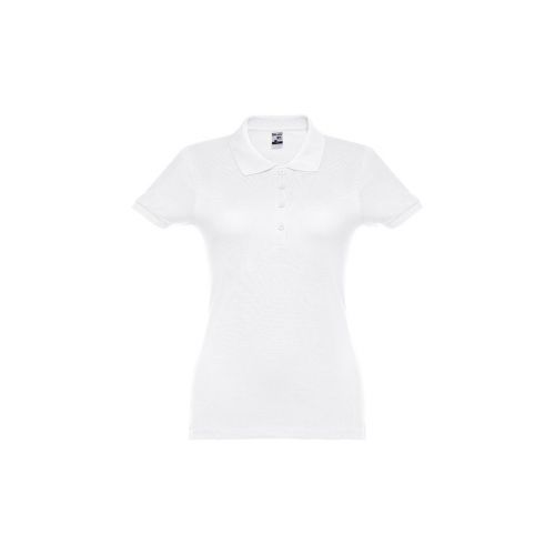 THC EVE WH - Polo da donna a maniche corte con cintura in cotone cardato