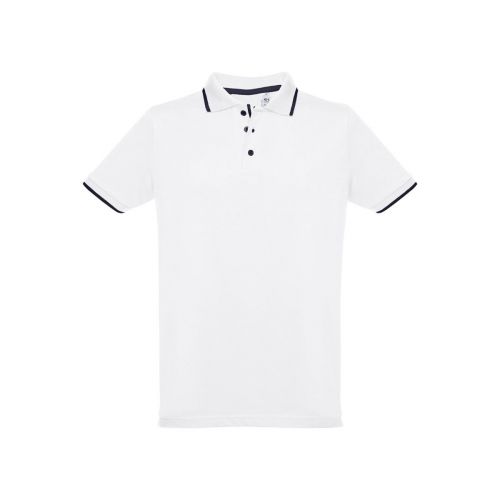 THC ROME WH - Polo da uomo in cotone bicolore. colore bianco