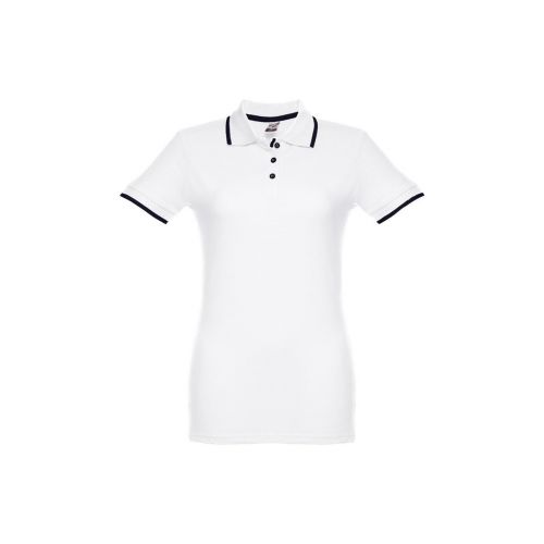 THC ROME WOMEN WH - Polo da donna in cotone bicolore