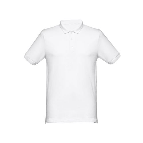 THC MONACO WH - Polo da uomo a maniche corte in cotone cardato
