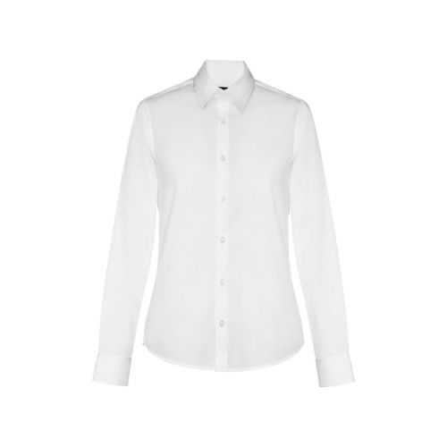 THC PARIS WOMEN WH - Camicia in popeline a maniche lunghe da donna. colore bianco