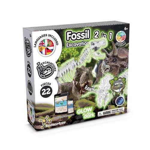 2 IN 1 FOSSIL EXCAVATION KIT I - Gioco educativo per bambini