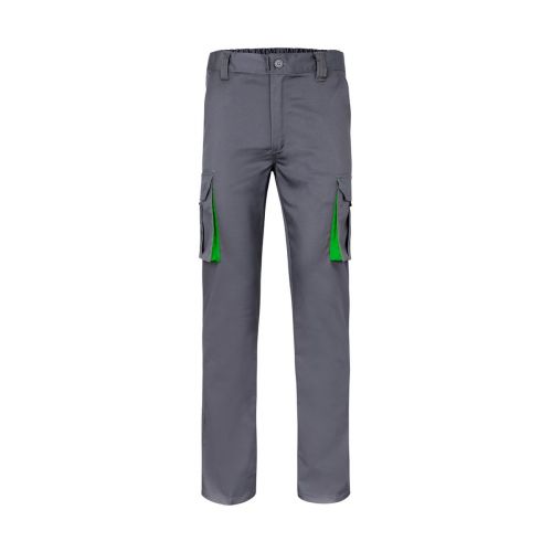 VL FIDES - Pantaloni elasticizzati bicolore con diverse tasche (240g/m²), in cotone (46%), EME (38%) e poliestere (16%)