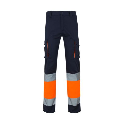 VL ZEUS - Pantaloni elasticizzati bicolore con diverse tasche (240g/m²), in cotone (46%), EME (38%) e poliestere (16%)