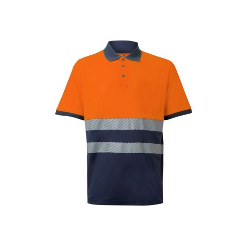 VL ACHELOUS - Polo bicolore piqué (150g/m²) con maniche corte, in cotone (55%) e poliestere (45%)