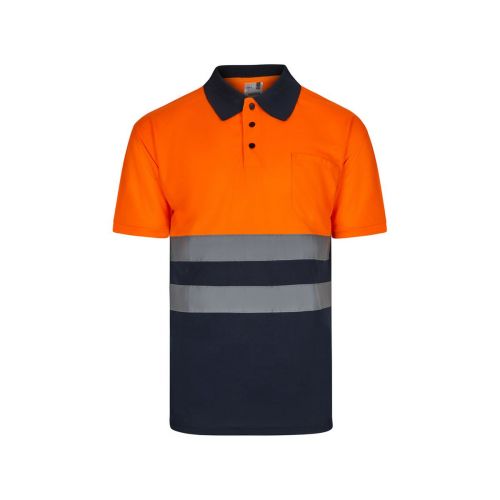 VL FORTUNA - Polo bicolore bird-eye (140g/m²) con maniche corte, in poliestere (100%)