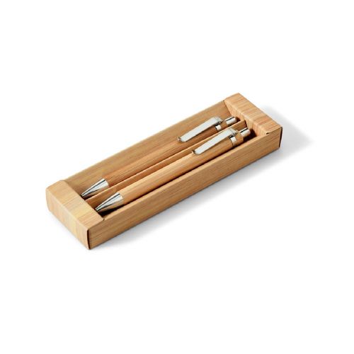 GREENY - Set con penna a sfera e matita portamine in bambù