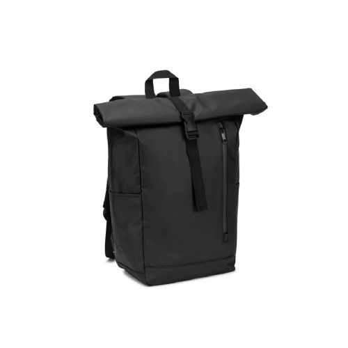 OSASCO BPACK - Zaino con parte superiore arrotolabile e sistema di cerniera che consente di arrotolare la parte superiore per adattarla al volume dello zaino, realizzato in poliestere riciclato 600D