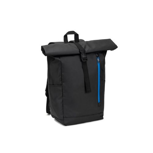 OSASCO BPACK - Zaino con parte superiore arrotolabile e sistema di cerniera che consente di arrotolare la parte superiore per adattarla al volume dello zaino, realizzato in poliestere riciclato 600D