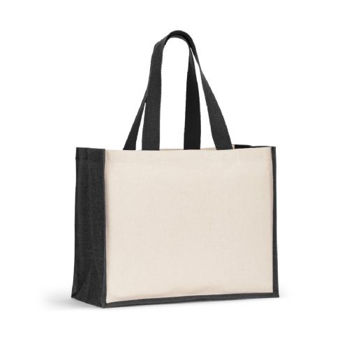 HELSINQUE COLOUR - Borsa in tela (320 g/m²), con fondo e fianchi in iuta laminata (350 g/m²) colorata
