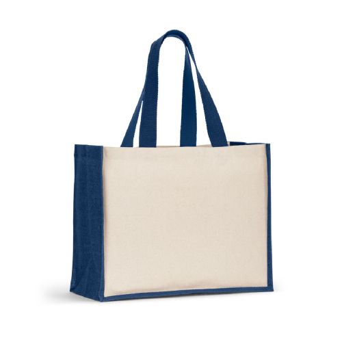 HELSINQUE COLOUR - Borsa in tela (320 g/m²), con fondo e fianchi in iuta laminata (350 g/m²) colorata