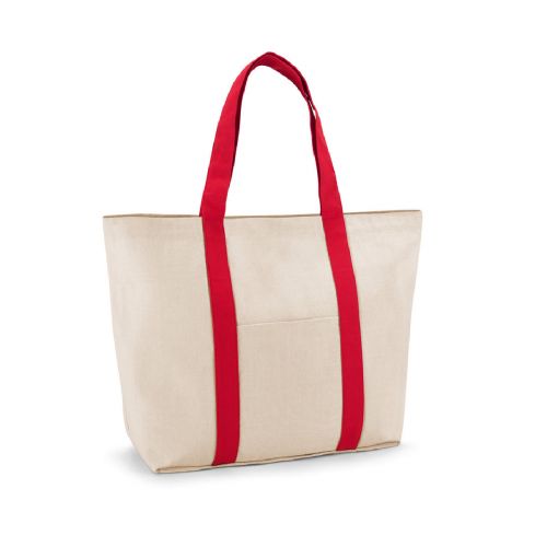 VILLE - Borsa 100% in tela di cotone con tasca interna e frontale (280 g/m²)