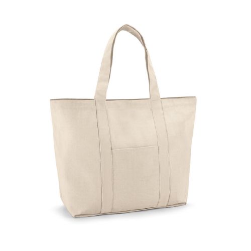 VILLE - Borsa 100% in tela di cotone con tasca interna e frontale (280 g/m²)