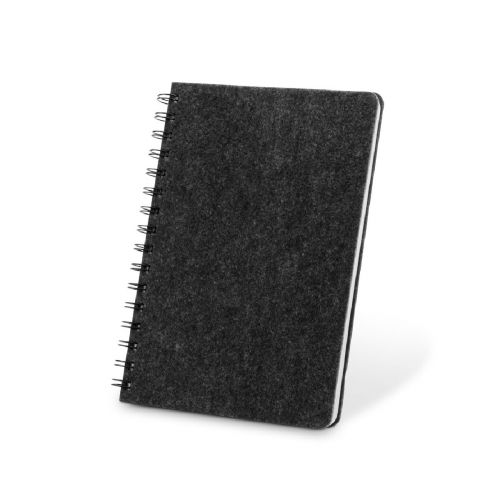 MISHIMA - Block notes A5 con copertina semirigida in feltro riciclato (100% rPET) , con spirale e pagine a righe