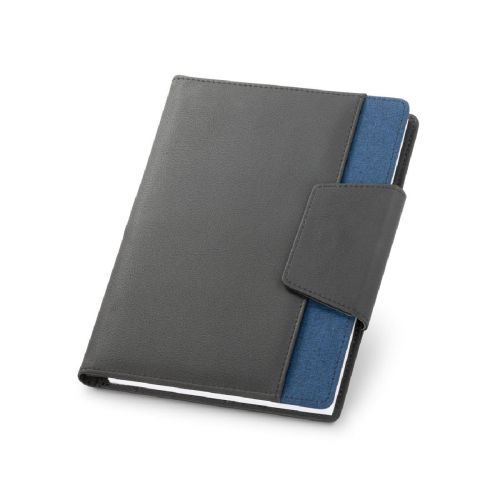 RUSSEL - Copertina in PU e tessuto in poliestere con block notes A5 con pagine semplici
