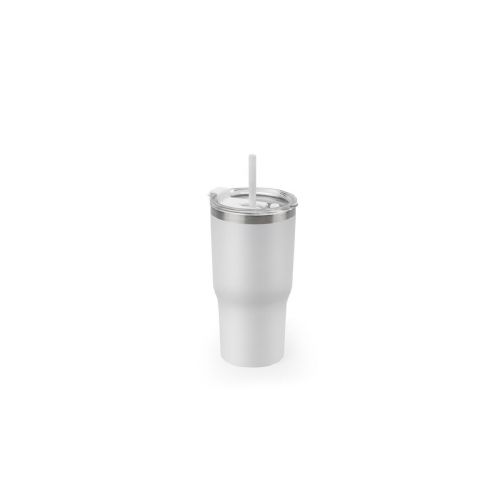 JOYNER M - Tazza da viaggio compatta in acciaio inossidabile (riciclata al 91%) con doppia parete isolata sottovuoto e finitura opaca da 600 ml