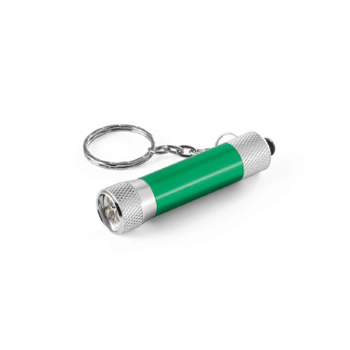 RE-LERGAN - Portachiavi in ​​alluminio (riciclato al 92%) con torcia LED a 3 luci