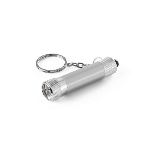 RE-LERGAN - Portachiavi in ​​alluminio (riciclato al 92%) con torcia LED a 3 luci