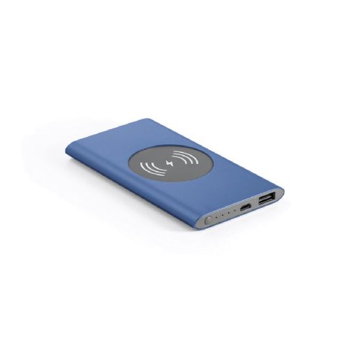CASSINI - Power bank da 4'000 mAh con caricatore wireless da 5W in alluminio riciclato (100% rAL)