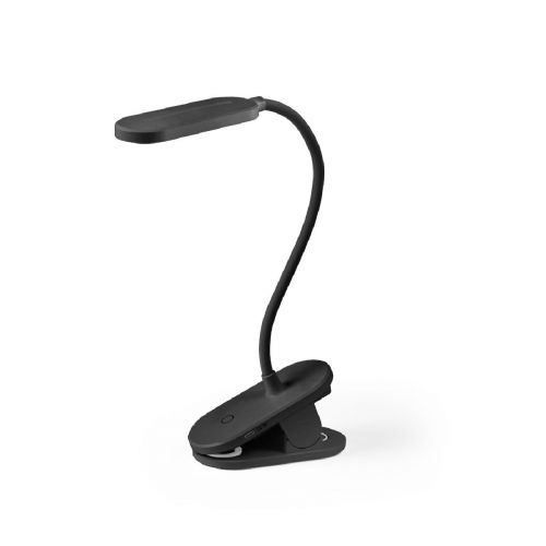 NESBIT II - Lampada portatile da tavolo con clip e autonomia di 30 ore al 65% rABS