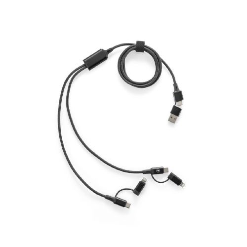 BERTOZZI - Cavo USB super veloce 6 in 1 in alluminio riciclato (20%) e PET riciclato (4%)