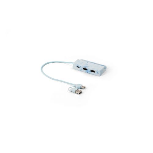 BERNERS HUB - Hub in ABS riciclato con ingressi e uscite principali