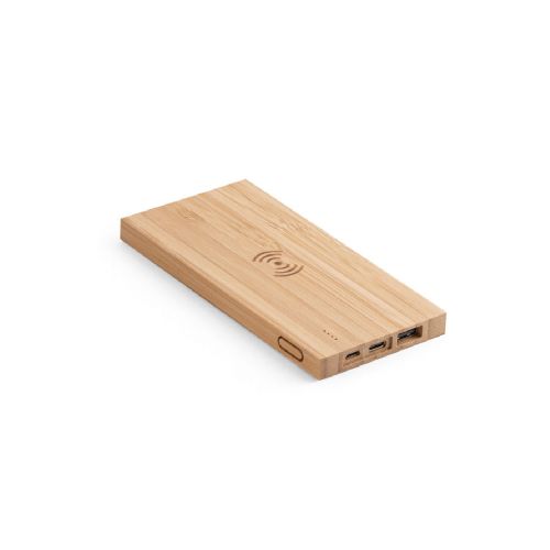 FITCH - Power bank da 5'000 mAh con caricatore wireless da 5W in bambù