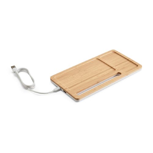 MOTT - Organizer da tavolo con caricatore wireless da 15W in bambù e ABS
