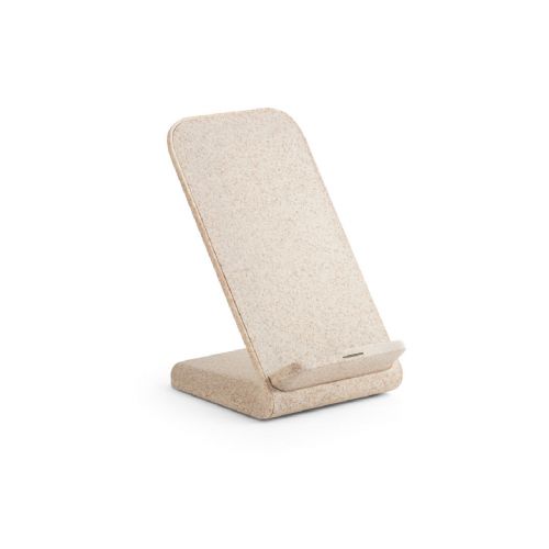 ENGLERT - Supporto per smartphone con caricatore wireless veloce da 10W in ABS riciclato (70% rABS) e fibra di paglia