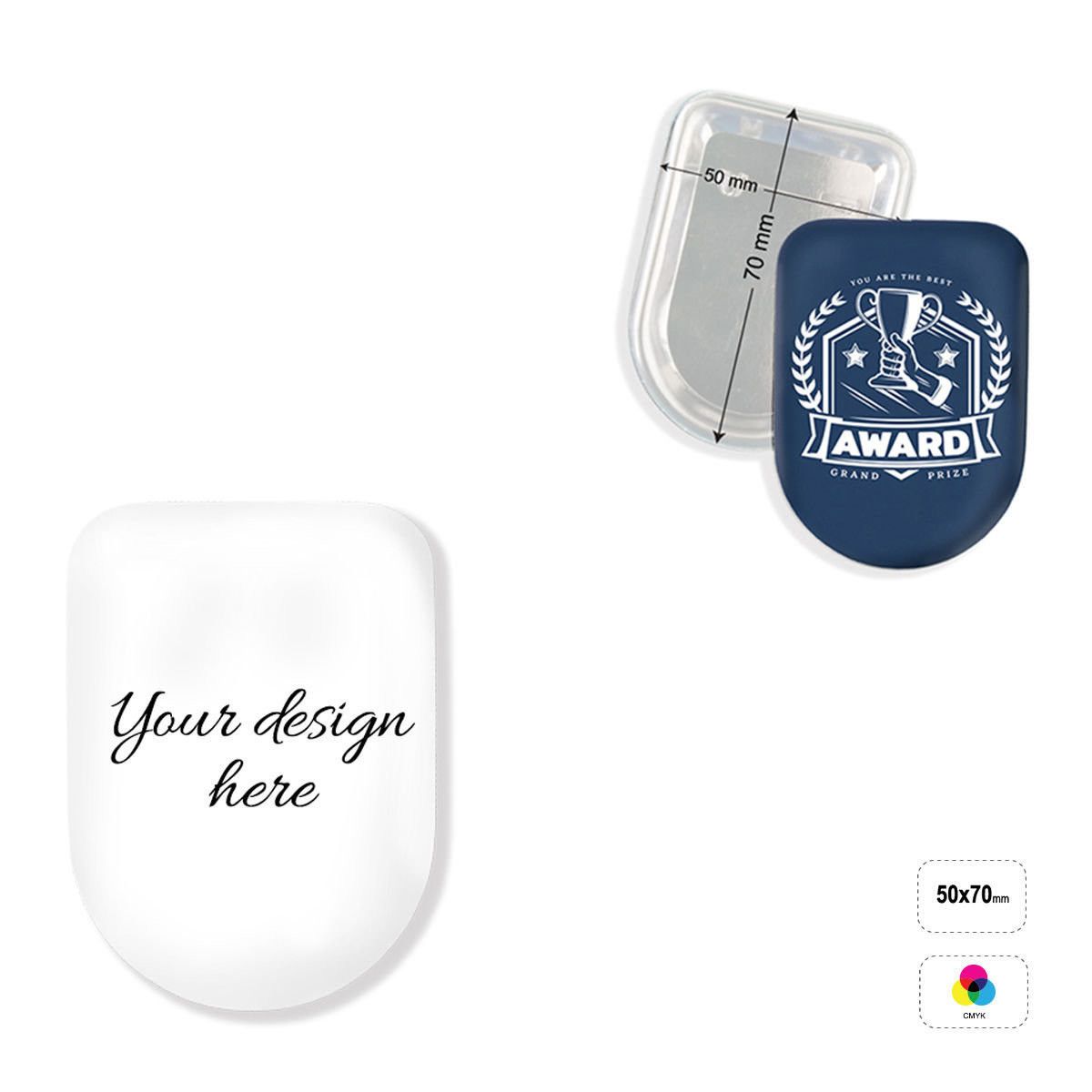 PIN SHIELD 70 - spilla a forma di scudetto, 70x50mm | GL050110A