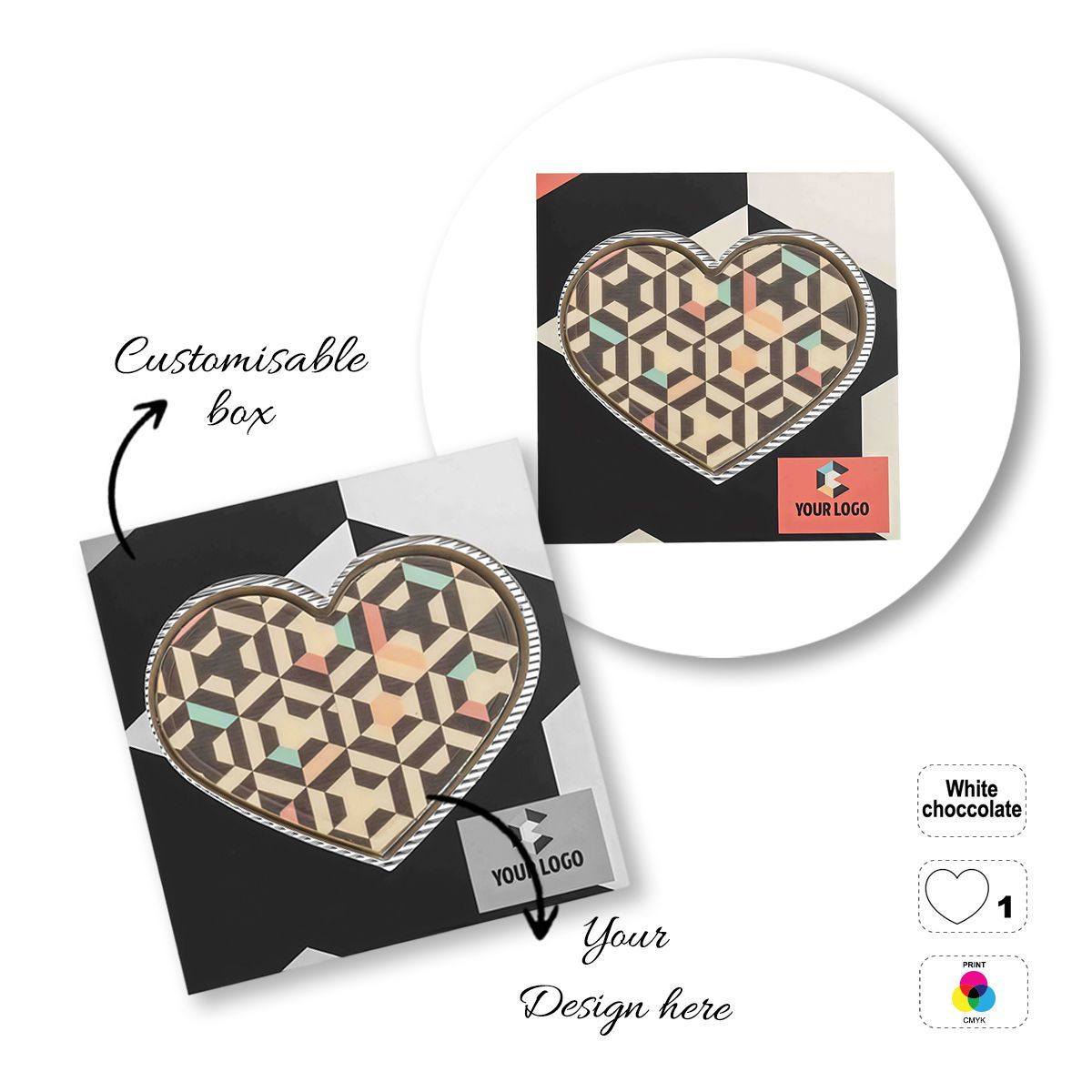 LOGO CHOCO4MAT A - barretta di cioccolato stampabile, diverse forme, 182x132x15 mm | GL811110B