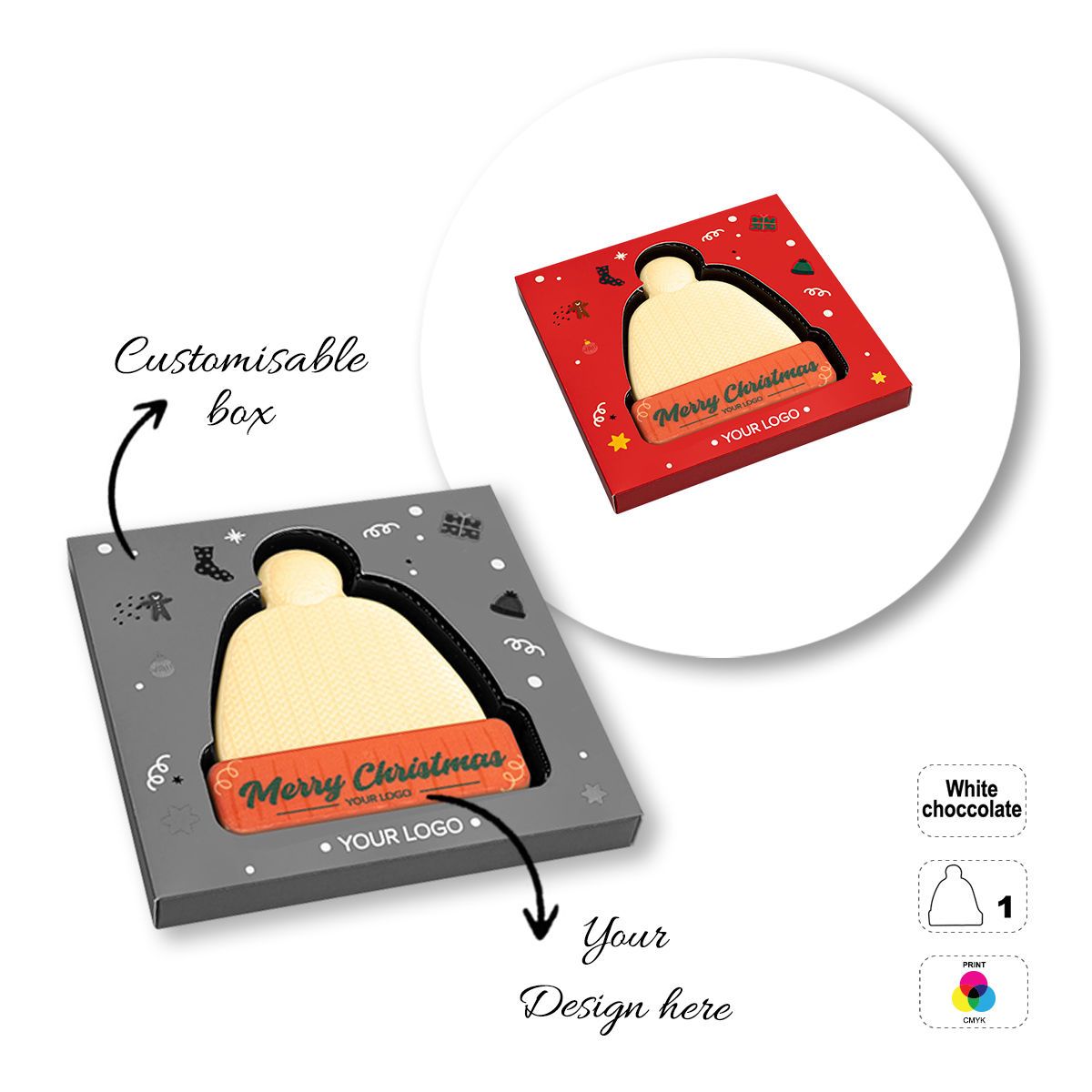 LOGO CHOCO4MAT A - barretta di cioccolato stampabile, diverse forme, 135x135x15 mm | GL811110C