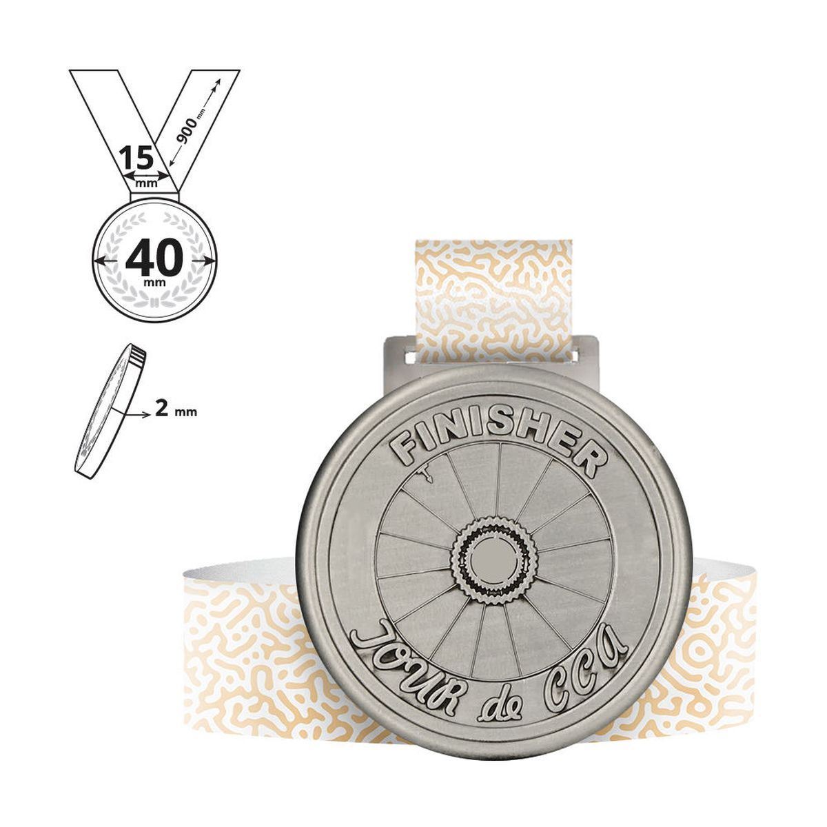 TERGAT - medaglia in lega di zinco 2mm, 40x40 mm | GL701020A