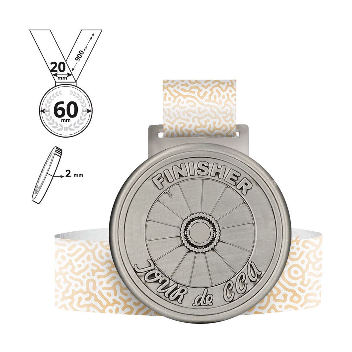 TERGAT - medaglia in lega di zinco 2mm, 60x60 mm | GL701020C