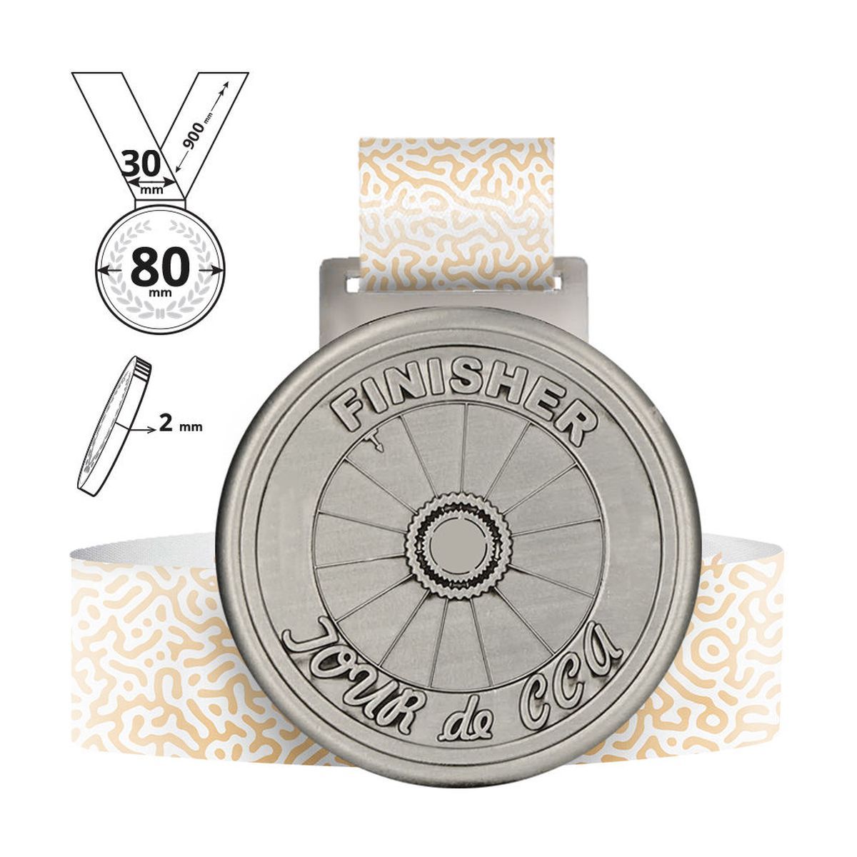 BORDIN - medaglia in lega di zinco 2mm, 80x80 mm | GL701020E