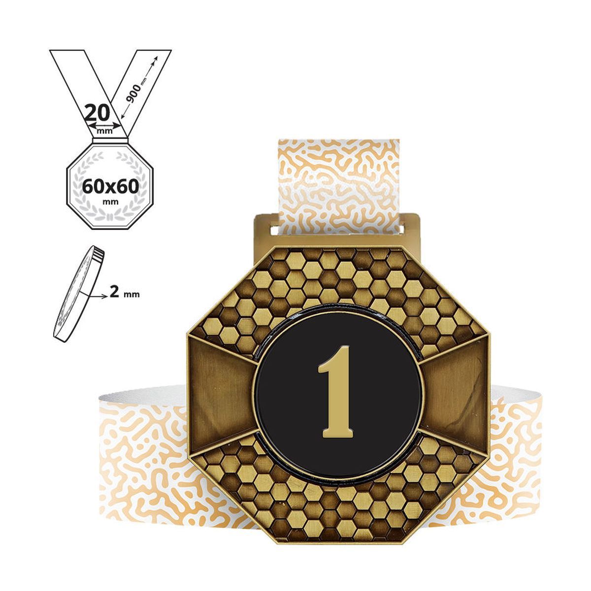 LEMMA - medaglia in lega di zinco 2mm, 60x60 mm | GL705020C