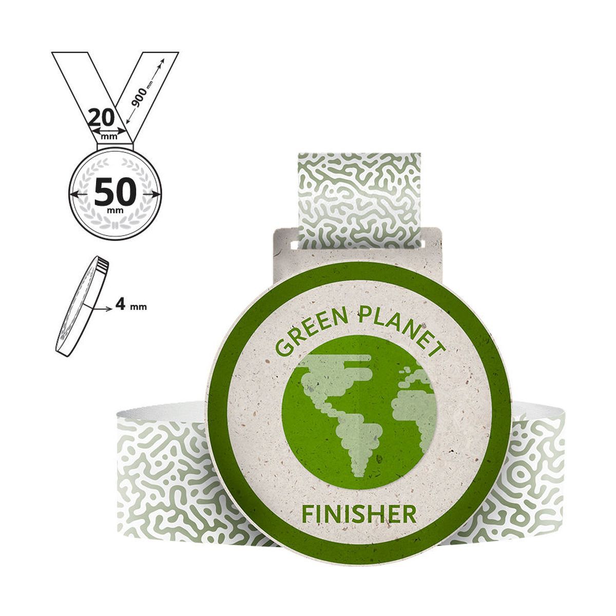 HAKONE - medaglia in cartone riciclato 4mm, 50x50 mm | GL711340B