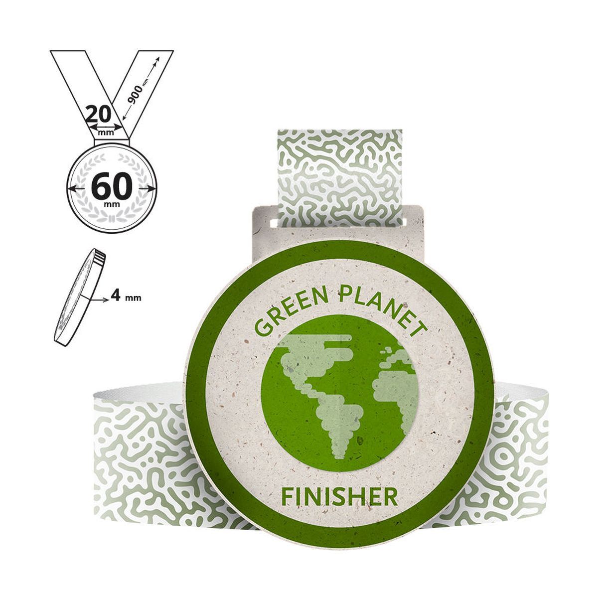 HAKONE - medaglia in cartone riciclato 4mm, 60x60 mm | GL711340C