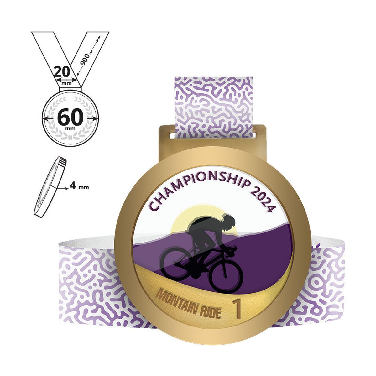 NARA - medaglia in acciaio e plexiglass 4mm, 60x60 mm | GL711440C