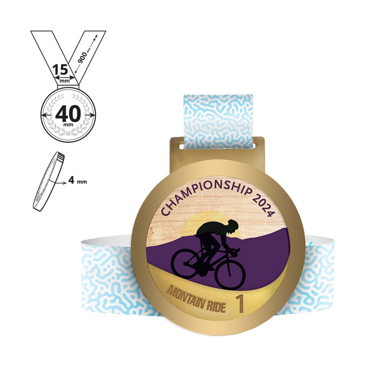 NIKKO - medaglia in acciaio e compensato 4mm, 40x40 mm | GL711540A